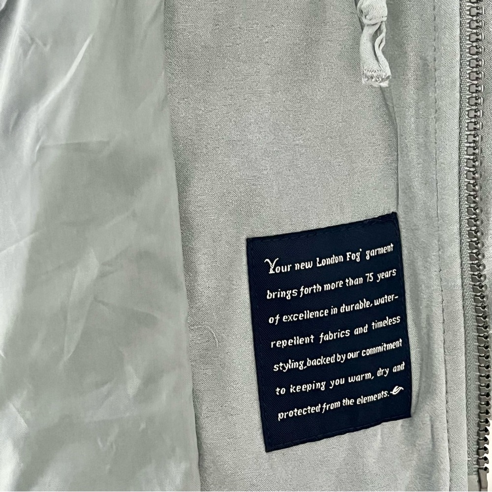 London Fog Jacket S Light Blue Coat Removable Hood Pockets Zip up soft - Picture 6 of 9